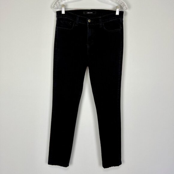 J Brand Womens 8112 Mid Rise Rail Skinny Jeans Shadow Black Stretchy size 29 - Picture 3 of 13